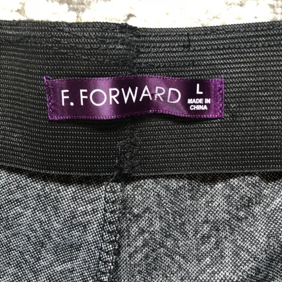 F. Forward, Black & White, herringbone pattern, stretchy, pull on, pants, Sz Lg - Picture 3 of 8